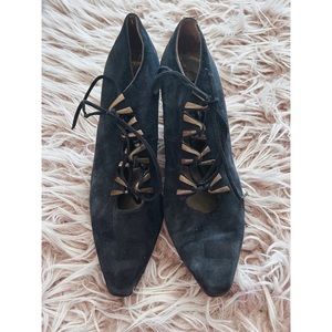 Prevata Navy Blue Strapped Heels
